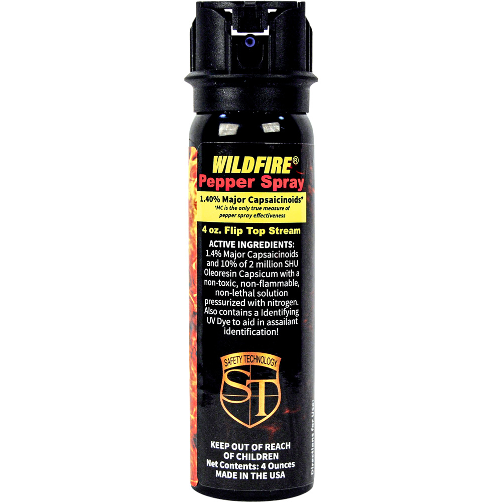Wildfire 1.4% MC 4 oz pepper spray flip top view 3